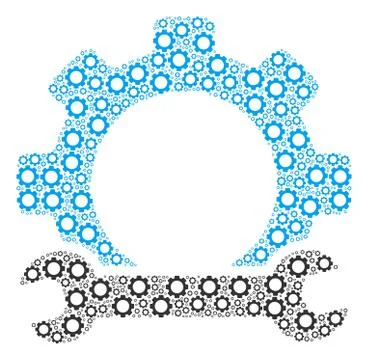 Service Tools Collage of Cogs イラスト素材