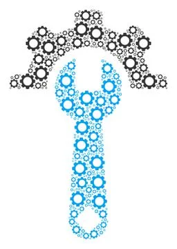 Service Tools Collage of Cogs Stock Illustration