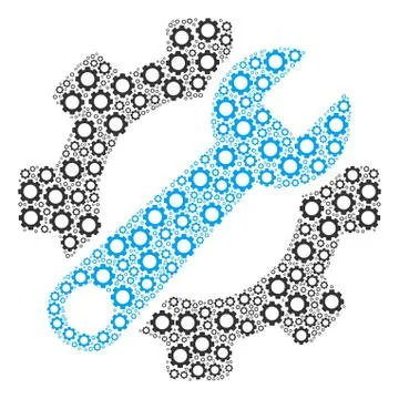 Service Tools Collage of Cogs Stock Illustration
