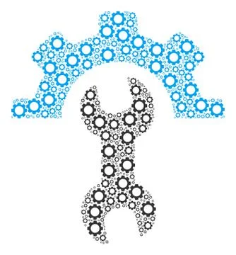 Service Tools Collage of Cogs Stock Illustration