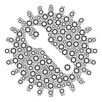 Service Tools Collage of Cogs Stock Illustration