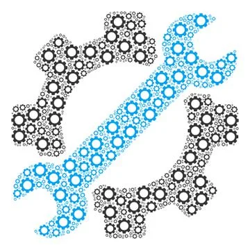 Service Tools Collage of Gears Stock Illustration