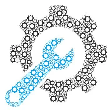 Service Tools Collage of Gears Stock Illustration