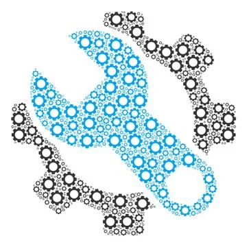 Service Tools Collage of Gears Stock Illustration