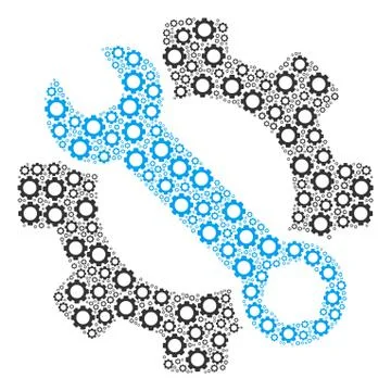 Service Tools Composition of Gears Stock Illustration