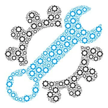 Service Tools Composition of Gears Stock Illustration
