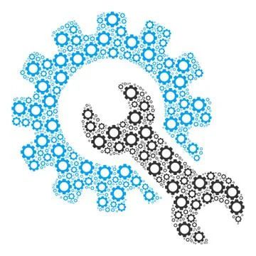 Service Tools Composition of Gears Stock Illustration