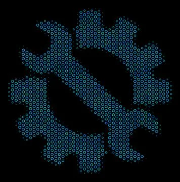 Service Tools Composition Icon of Halftone Spheres イラスト素材