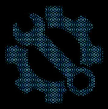 Service Tools Composition Icon of Halftone Circles Illustrazione stock