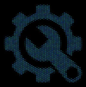 Service Tools Composition Icon of Halftone Circles Stock Illustration