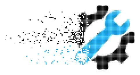 Service Tools Dissipated Pixel Icon Stock Illustration
