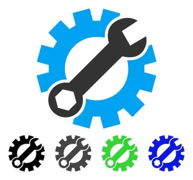 Service Tools Flat Icon Stock Illustration