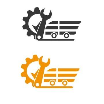 Service tools flat vector icon. Cogwheel with wrench symbol logo illustration. P Illustrazione stock