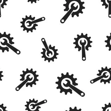 Service tools gear seamless pattern background. Business concept vector illus Stock Illustration