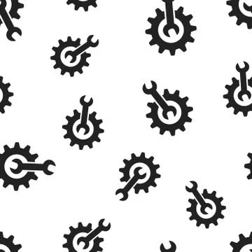 Service tools gear seamless pattern background. Business concept vector illus Stockillustratie