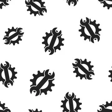 Service tools gear seamless pattern background. Business concept vector illus 스톡 일러스트