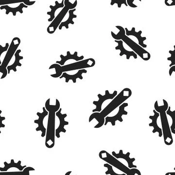 Service tools gear seamless pattern background. Business concept vector illus Stock Illustration