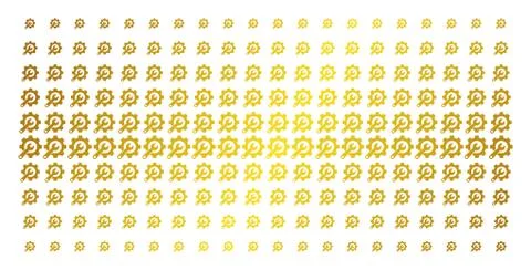 Service Tools Gold Halftone Pattern Stock Illustration