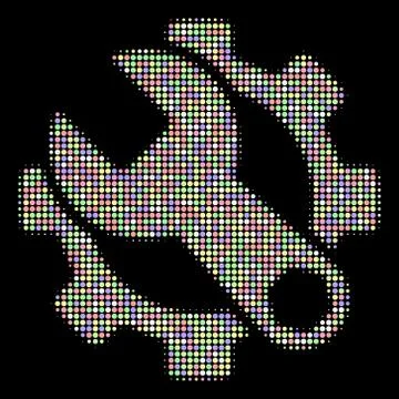 Service Tools Halftone Composition of Circles 스톡 일러스트