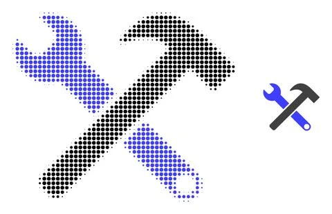 Service Tools Halftone Dot Icon 스톡 일러스트