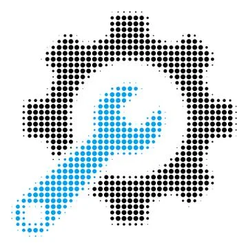 Service Tools Halftone Icon Stockillustratie