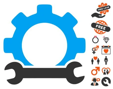 Service Tools Icon With Bonus Illustrazione stock