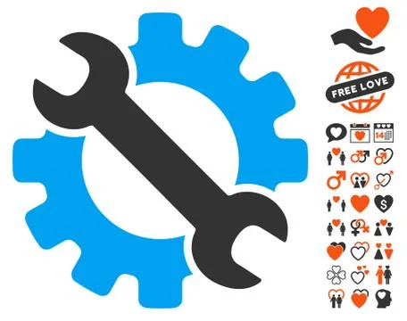 Service Tools Icon With Bonus Illustrazione stock