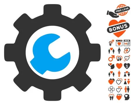 Service Tools Icon With Bonus Illustrazione stock