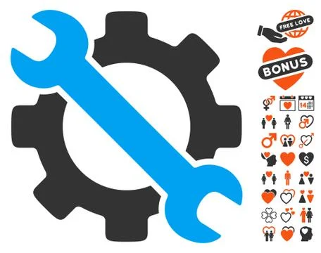 Service Tools Icon With Bonus Illustrazione stock