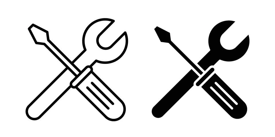 Service tools icon bundle for website design projects Stock Illustration