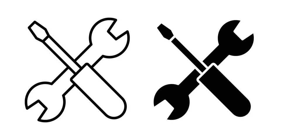 Service tools icon bundle for website design projects Stock Illustration