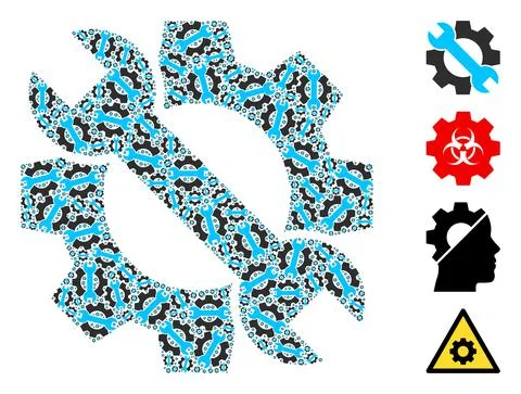 Service Tools Icon Recursive Mosaic Illustrazione stock