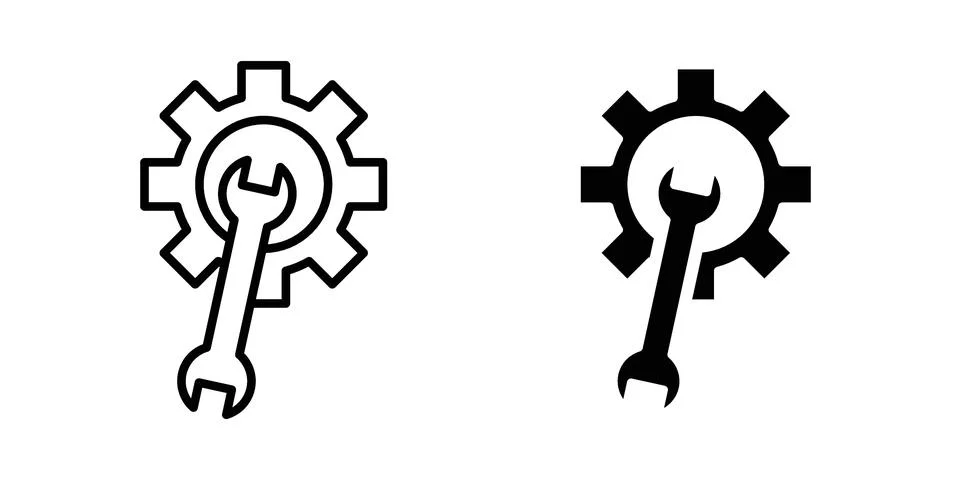Service tools icon vectors. Illustrations in black Stock Illustration