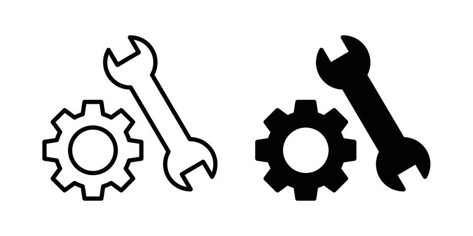Service tools icon vectors. Illustrations in black Stock Illustration