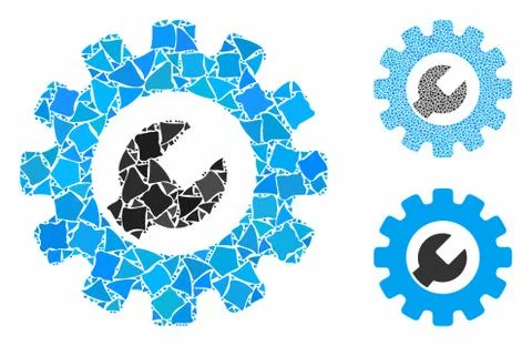 Service tools Mosaic Icon of Bumpy Parts Stock Illustration
