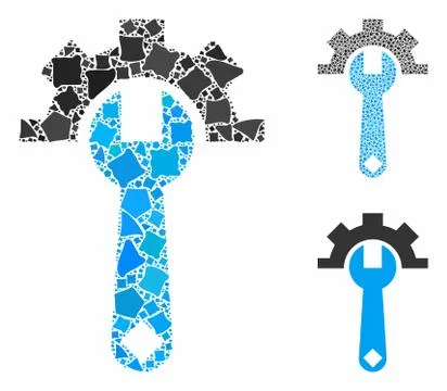 Service tools Mosaic Icon of Bumpy Parts Illustrazione stock
