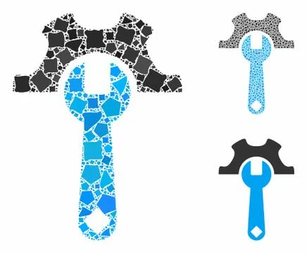 Service tools Mosaic Icon of Bumpy Items Stock Illustration