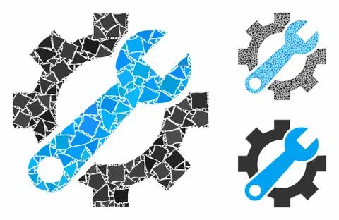 Service tools Mosaic Icon of Humpy Parts Stock Illustration