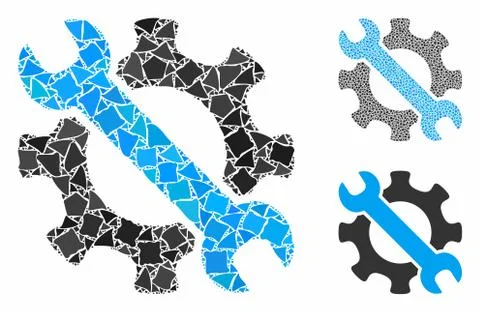 Service tools Mosaic Icon of Humpy Elements Stockillustratie