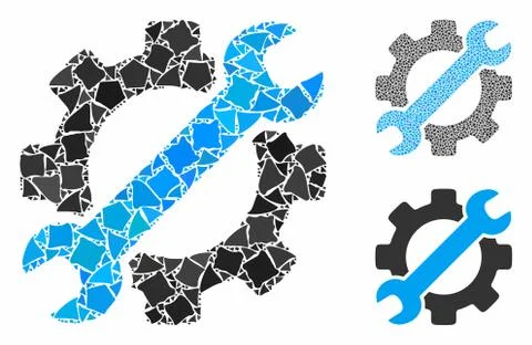 Service tools Mosaic Icon of Irregular Elements Stock Illustration