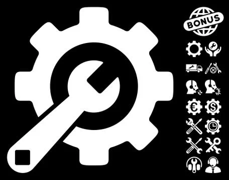 Service Tools Vector Icon with Tools Bonus イラスト素材