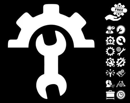 Service Tools Vector Icon with Tools Bonus Stock Illustration