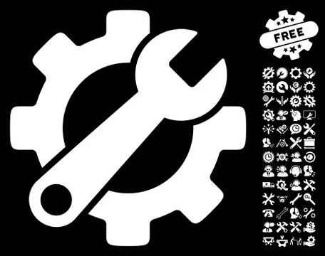 Service Tools Vector Icon with Tools Bonus イラスト素材