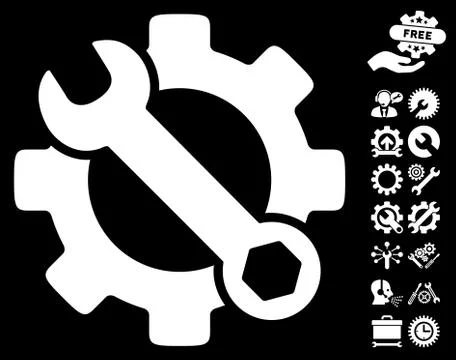 Service Tools Vector Icon with Tools Bonus Illustrazione stock