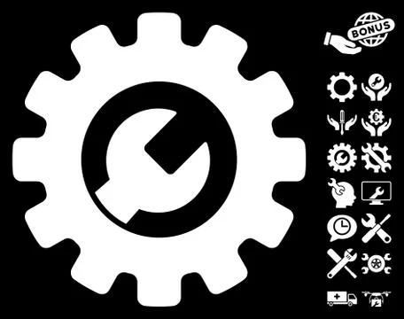 Service Tools Vector Icon with Tools Bonus Stock Illustration