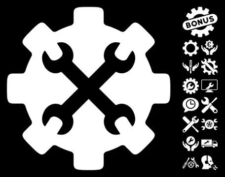 Service Tools Vector Icon With Tools Bonus Illustrazione stock