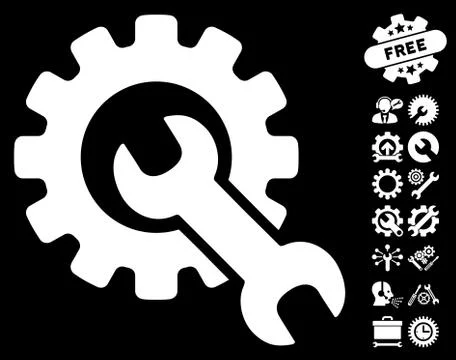 Service Tools Vector Icon With Tools Bonus Illustrazione stock