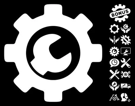 Service Tools Vector Icon With Tools Bonus Illustrazione stock