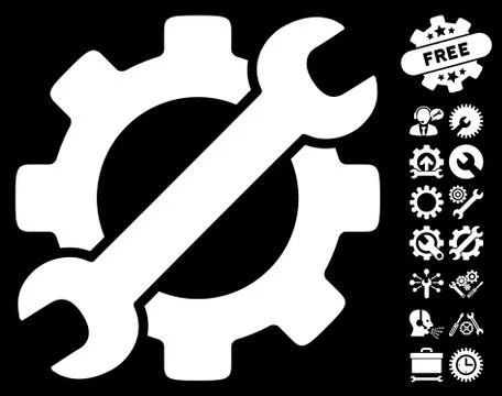 Service Tools Vector Icon With Tools Bonus Illustrazione stock