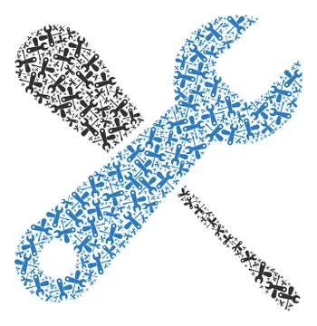 Service Tools Vector Mosaic of Self Recursion Icons Stock Illustration